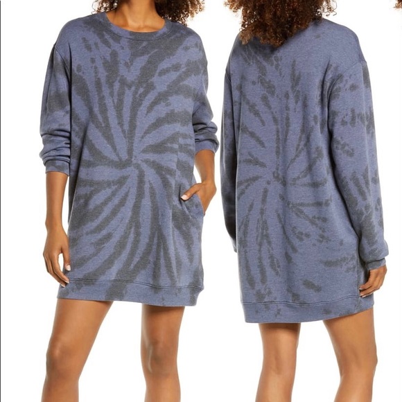 Zella Cali Tie Dye Sweatshirt Dress 